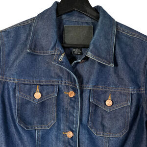 Guess Crop Jean Jacket Women's Indigo Size Large Denim Retro Stretch